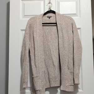 Express Light Tan Open-Front Cardigan